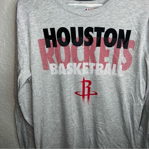 Houston Rockets Basketball NBA Long Sleeve Gray Shirt - Picture 3 of 6